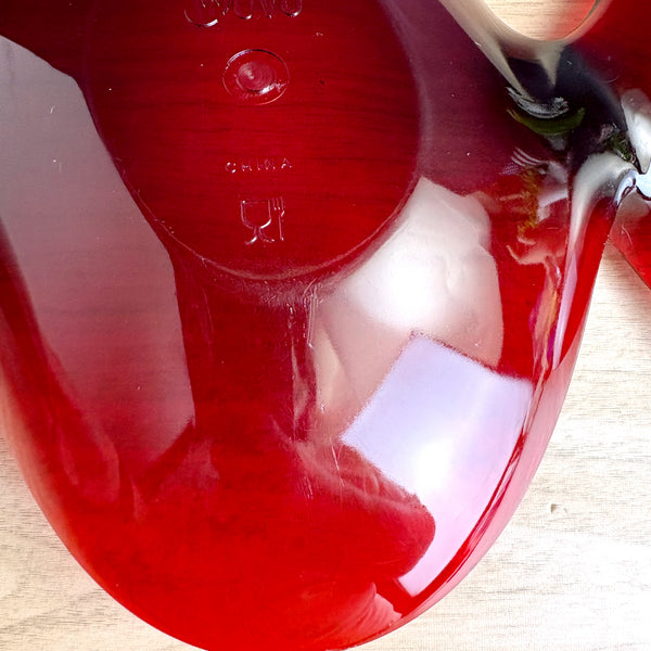 Red acrylic Wovo twist divided snack tray - Scott Henderson design