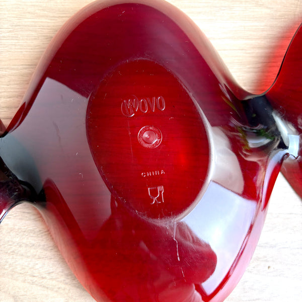 Red acrylic Wovo twist divided snack tray - Scott Henderson design