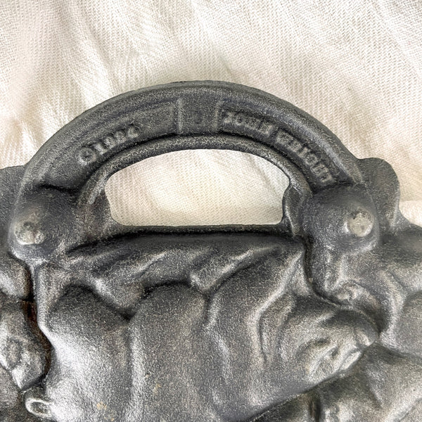 John Wright cast iron animal puzzle mold pan - 1980s vintage - NextStage Vintage