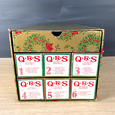 QRS Christmas Party Pak II player piano rolls - boxed set of 6 - NextStage Vintage