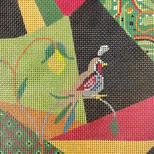 Kelly Clark Christmas Crazy Quilt needlepoint canvas KCA012-18 - NextStage Vintage