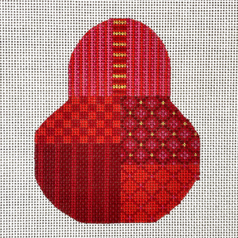 Kelly Clark Christmas Red Pear ornament needlepoint canvas #KCN1427 - NextStage Vintage