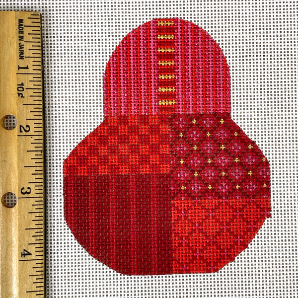 Kelly Clark Christmas Red Pear ornament needlepoint canvas #KCN1427 - NextStage Vintage