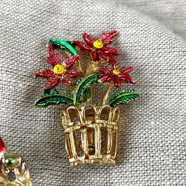 Christmas pin trio - vintage holiday accessory - NextStage Vintage
