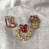 Christmas pin trio - vintage holiday accessory - NextStage Vintage