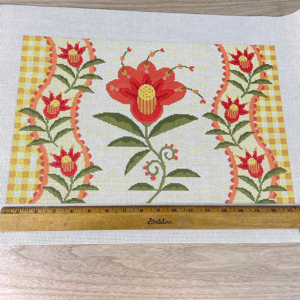 Birds of a Feather Yellow Floral needlepoint canvas #BF608 - NextStage Vintage