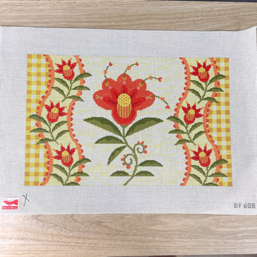 Birds of a Feather Yellow Floral needlepoint canvas #BF608 - NextStage Vintage