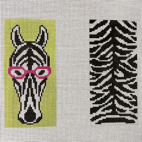 J Child zebra eyeglass case needlepoint canvas #EGC203 - NextStage Vintage