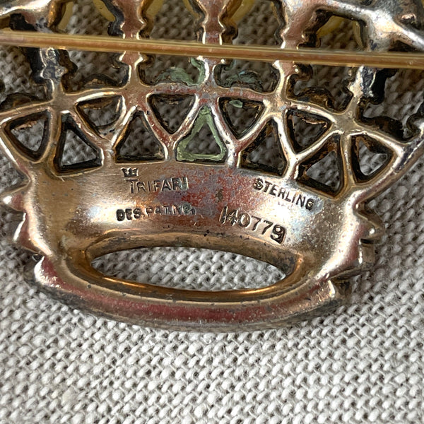 Rare Trifari Royal Crown sterling brooch #140779 - 1940s vintage - NextStage Vintage
