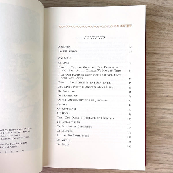 Selected Essays by Michel de Montaigne  - Franklin Library 1982 - NextStage Vintage