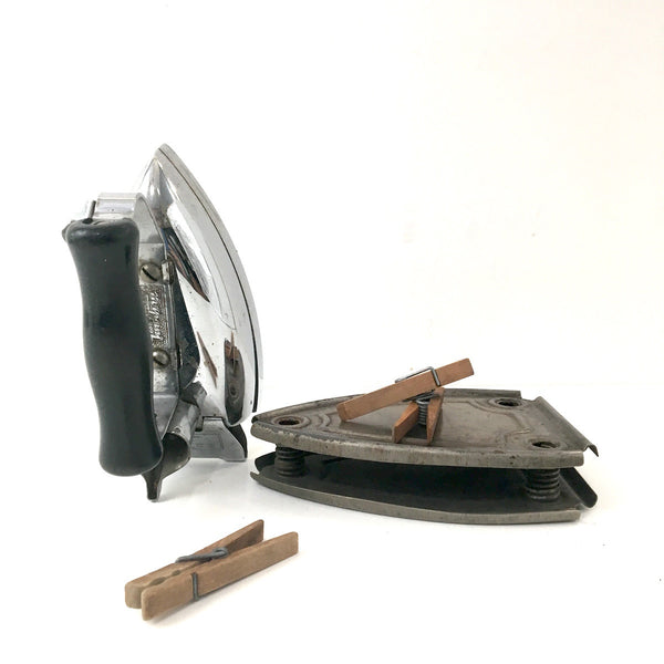 Hotpoint Calrod iron model R - with stand - no cord - 1930s vintage General Electric - NextStage Vintage