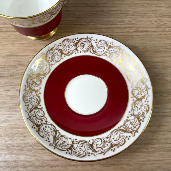 Adderley maroon and gold flourish tea cup and saucer H100 - vintage china - NextStage Vintage