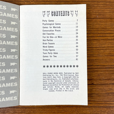 It's Time to Play Adult Games - Dell Purse Book - 1963 - NextStage Vintage