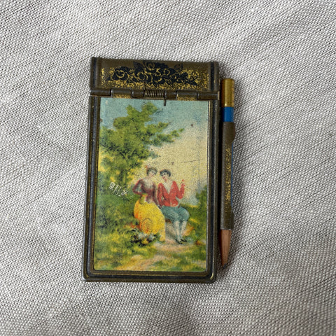 Victorian aide-memoiré notebook with original paper and pencil - 1800s antique - NextStage Vintage