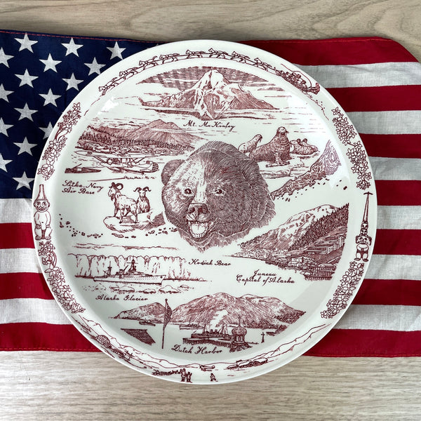 Alaska state decorative plate - vintage Westco Kilns souvenir - NextStage Vintage