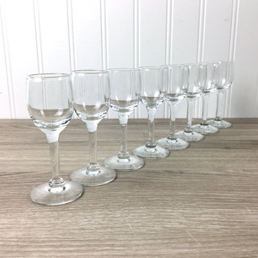 Stemmed cordial glasses - set of 8 - 1980s vintage - NextStage Vintage