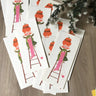 Knitting angel Christmas and New Year's greeting cards - vintage 1960s White Christmas Originals - NextStage Vintage