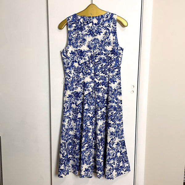 Anne Klein blue and white floral day dress - size 8 - NextStage Vintage