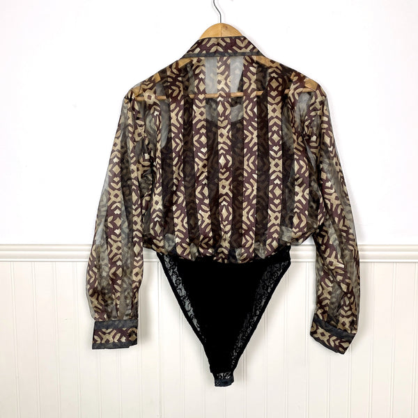 A'nue Ligne bodysuit with overshirt - size small - Y2K vintage - NextStage Vintage