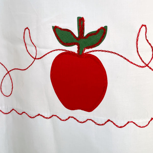Apple applique curtain panels and valance - 1960s vintage - NextStage Vintage