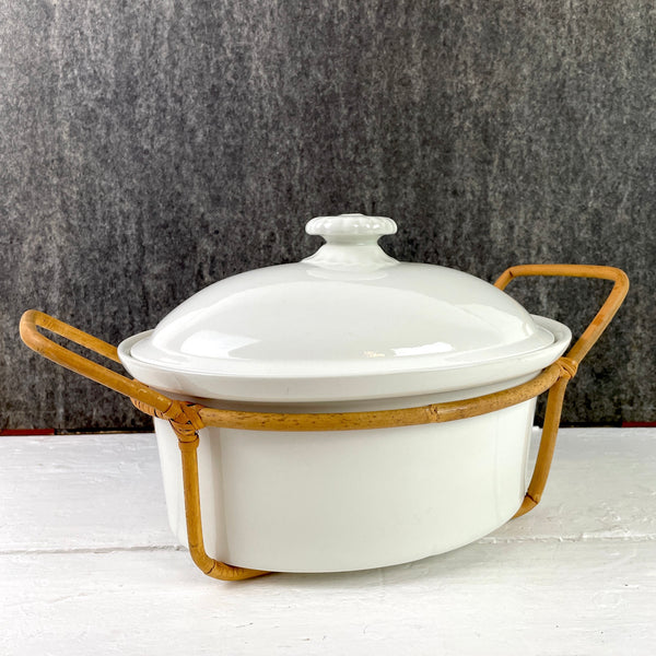 Arabia of Finland Teema casserole with carrier - 1960s vintage - NextStage Vintage
