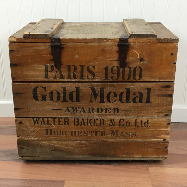 Walter Baker & Co Caracas Sweet Chocolate wooden crate - vintage storage - NextStage Vintage