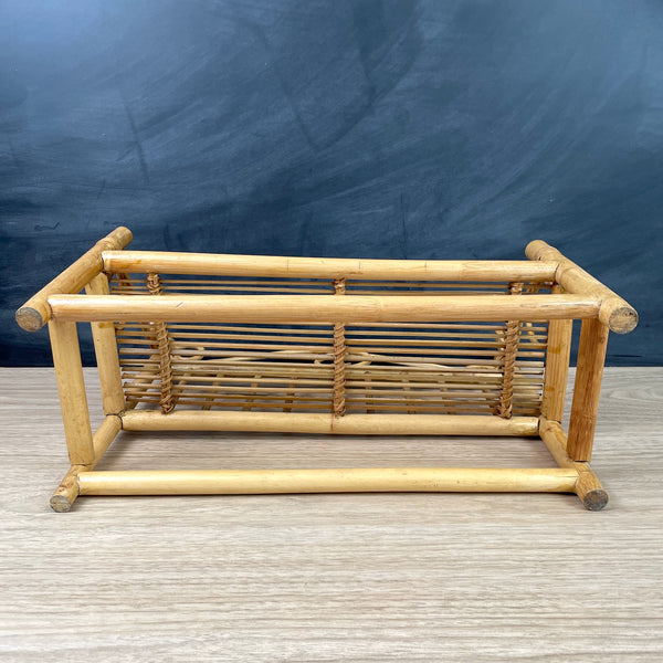 Bamboo and rattan doll bench - vintage 1970s decor - NextStage Vintage