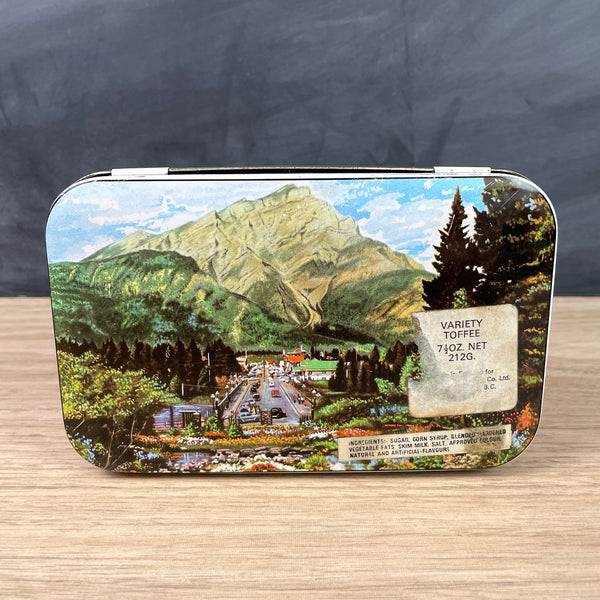 Banff Canada souvenir toffee tin - vintage 1970s road trip souvenir - NextStage Vintage