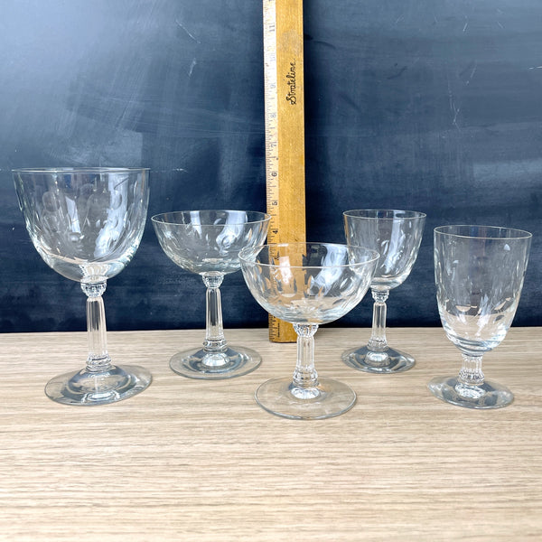 Elegant glass stemware collection - 26 pieces - vintage barware - NextStage Vintage