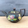 Wedgwood Black Basalt Capriware floral teapot - 19th c antique - NextStage Vintage