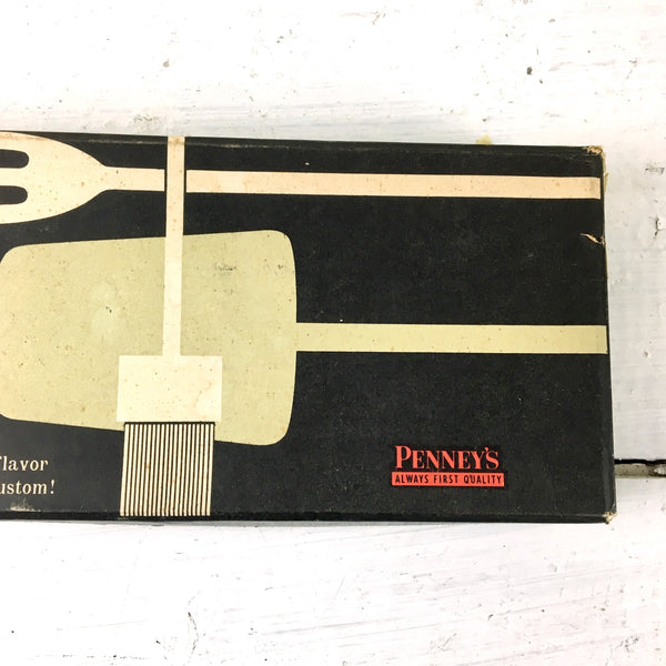 Mid century Penney's barbecue utensils in box - retro bbq tools - NextStage Vintage