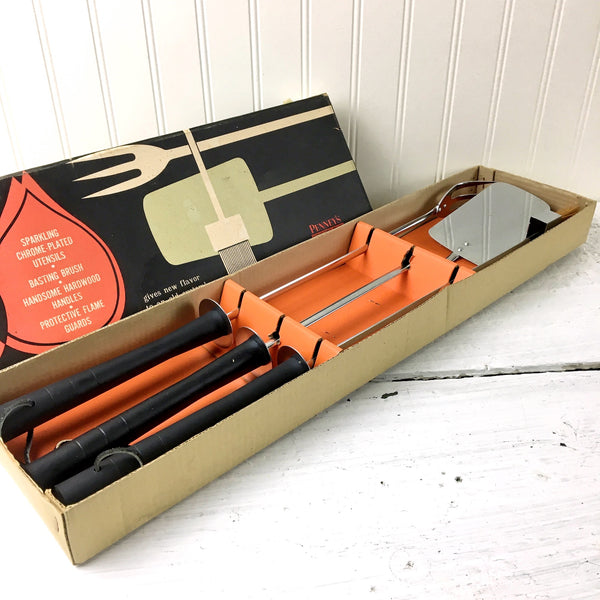 Mid century Penney's barbecue utensils in box - retro bbq tools - NextStage Vintage