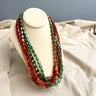 Multi-strand vintage necklace - tortoise, amber and jade plastic beads - 1980s vintage - NextStage Vintage