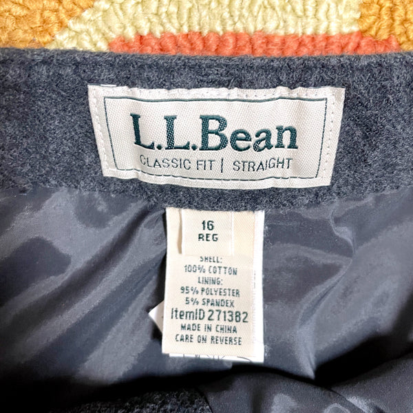 L.L. Bean gray flannel classic fit straight skirt - size 16 reg - NextStage Vintage