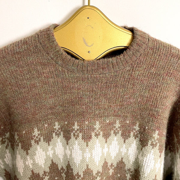 1960s nordic pattern pullover sweater - size men's medium - NextStage Vintage