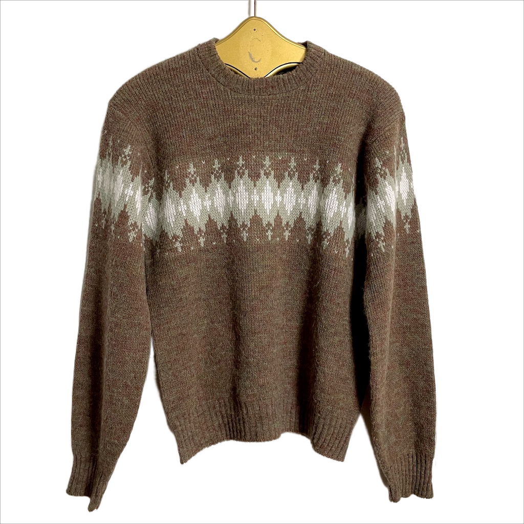 1960s nordic pattern pullover sweater - size men's medium - NextStage Vintage