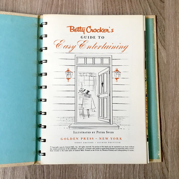 Betty Crocker's Guide to Easy Entertaining - hardcover - 1959 - NextStage Vintage