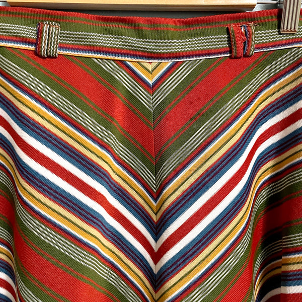 1960s vintage bias striped a-line skirt - size small - medium - NextStage Vintage