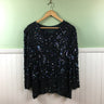 Iridescent beaded black top - vintage 1990s - size small - NextStage Vintage