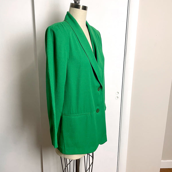 Oversized emerald green blazer with shawl collar - size 12P - NextStage Vintage