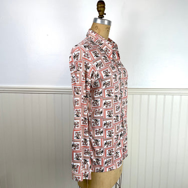 1970s graphic floral print shirt - size large - NextStage Vintage