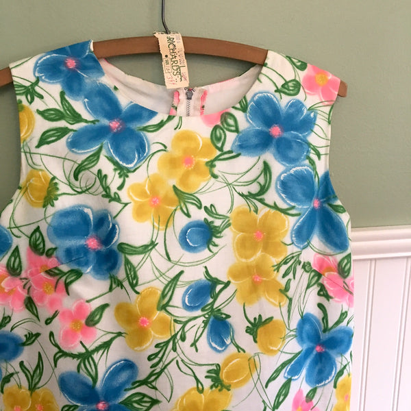 Miami Originals sleeveless A-line shift - size small - 1960s floral vintage dress - NextStage Vintage