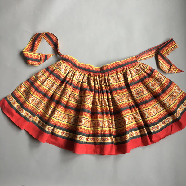 Boho stripe print apron - vintage half apron - NextStage Vintage