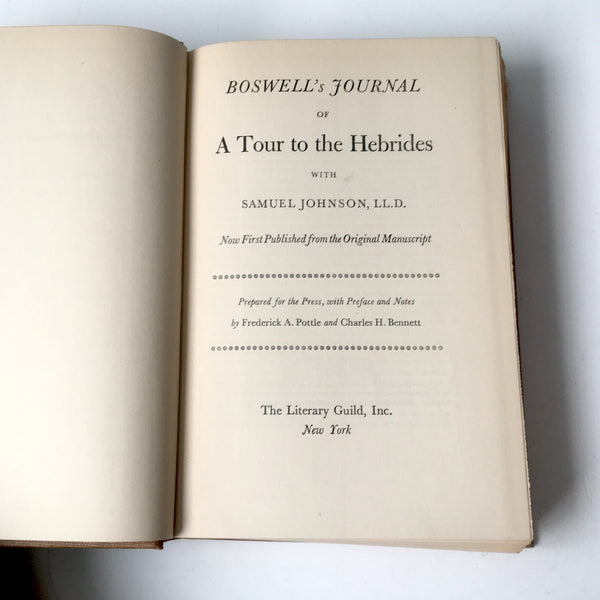 James Boswell books - set of 2 - Boswell's Tour to the Hebrides (1936) - Boswell's London Journal (1950) - NextStage Vintage