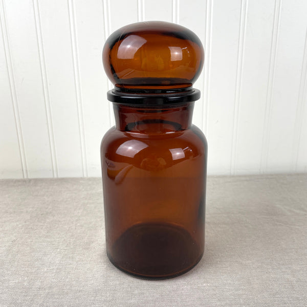 Brown apothecary style storage jar - made in Belgium - 1970s vintage - NextStage Vintage