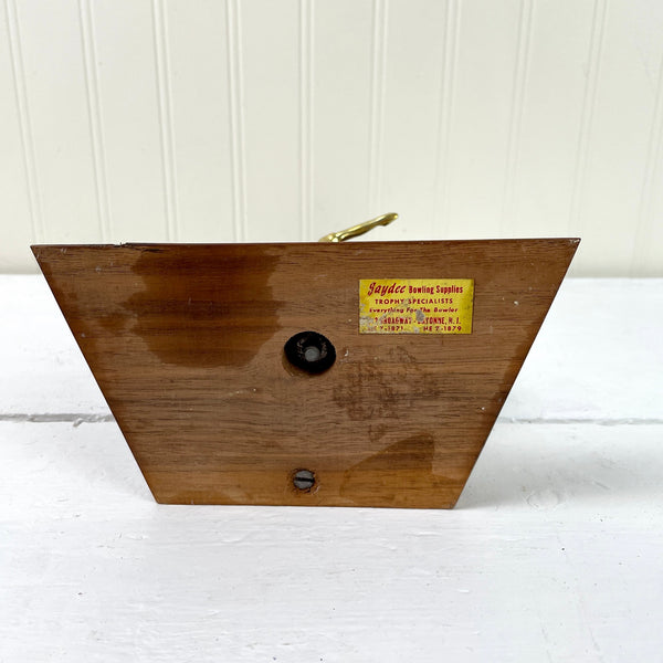 Bowling trophy - vintage 1950s wood and metal trophy to personalize - NextStage Vintage