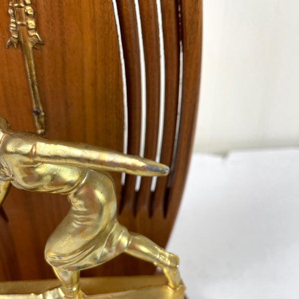 Bowling trophy - vintage 1950s wood and metal trophy to personalize - NextStage Vintage