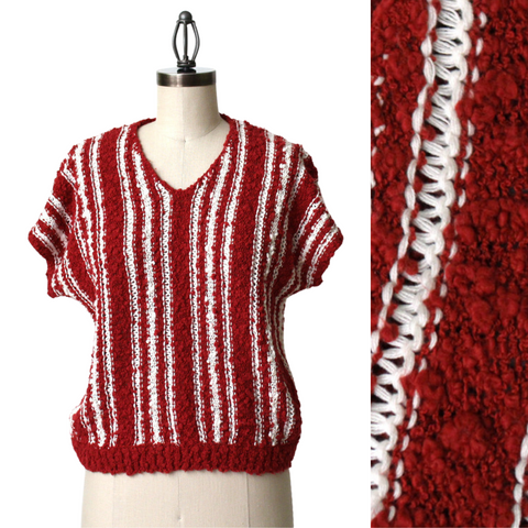 Boxy knit summer sweater by Joyce - 1980s vintage - size medium - NextStage Vintage