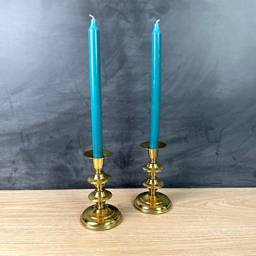 Pair of brass candlesticks - 1980s vintage - NextStage Vintage