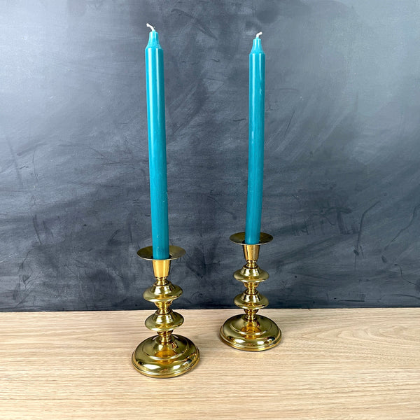 Pair of brass candlesticks - 1980s vintage - NextStage Vintage